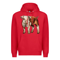 Red Baby Hereford Pig Premium Hoodie - LillyAllenDesigns