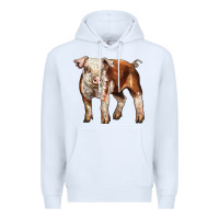 White Baby Hereford Pig Premium Hoodie - LillyAllenDesigns