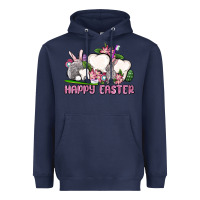 Navy Happy Easter teeth Heavyweight Hoodie - OliviaCreatesArt