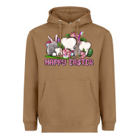 Toasted Coconut Happy Easter teeth Heavyweight Hoodie - OliviaCreatesArt