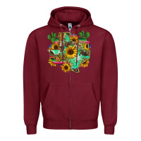Burgundy texas map Zipper Hoodie - Zillion Design Studio