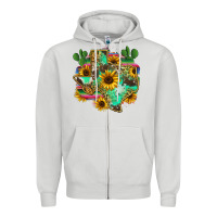 Dove Grey texas map Zipper Hoodie - Zillion Design Studio