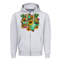 Heather Grey texas map Zipper Hoodie - Zillion Design Studio