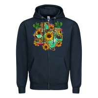 Navy texas map Zipper Hoodie - Zillion Design Studio