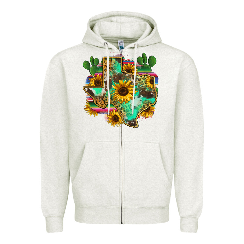 Texas Map Zipper Hoodie by Zillion Design Studio | Teevron