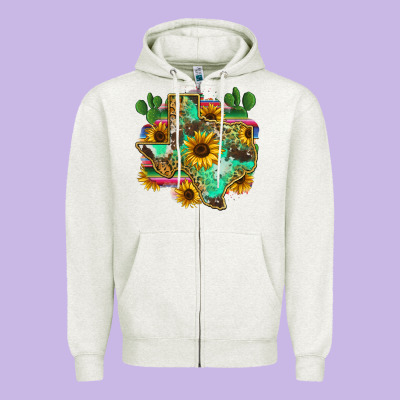Texas Map Zipper Hoodie Designed By Zillion Design Studio