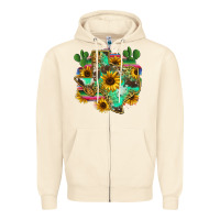 Sandshell texas map Zipper Hoodie - Zillion Design Studio