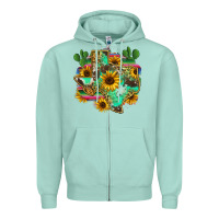 Seafoam texas map Zipper Hoodie - Zillion Design Studio