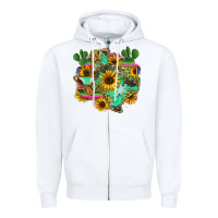 White texas map Zipper Hoodie - Zillion Design Studio