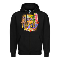 Black tan tipsy summer Zipper Hoodie - texasbilliewilder