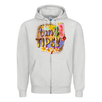 Dove Grey tan tipsy summer Zipper Hoodie - texasbilliewilder