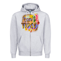 Heather Grey tan tipsy summer Zipper Hoodie - texasbilliewilder