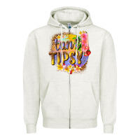Oatmeal Heather tan tipsy summer Zipper Hoodie - texasbilliewilder