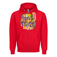 Red tan tipsy summer Zipper Hoodie - texasbilliewilder