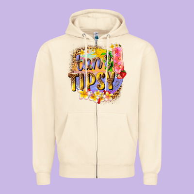 Tan Tipsy Summer Zipper Hoodie Designed By Texasbilliewilder