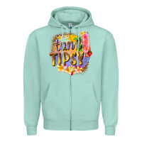 Seafoam tan tipsy summer Zipper Hoodie - texasbilliewilder