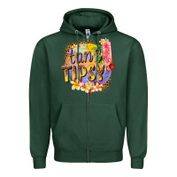 Sports Green tan tipsy summer Zipper Hoodie - texasbilliewilder