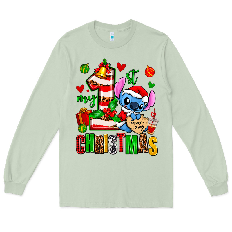 My First Christmas Stitch Long Sleeve Tee by AdoDesignShop | Teevron