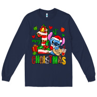 Navy my first christmas stitch Long Sleeve Tee - AdoDesignShop