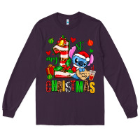 Plum my first christmas stitch Long Sleeve Tee - AdoDesignShop