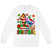 White my first christmas stitch Long Sleeve Tee - AdoDesignShop