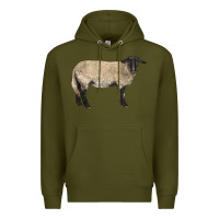 Army Green Suffolk Sheep Premium Hoodie - LillyAllenDesigns