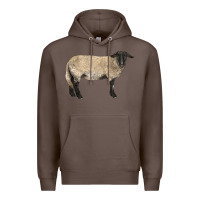 Coffee Suffolk Sheep Premium Hoodie - LillyAllenDesigns
