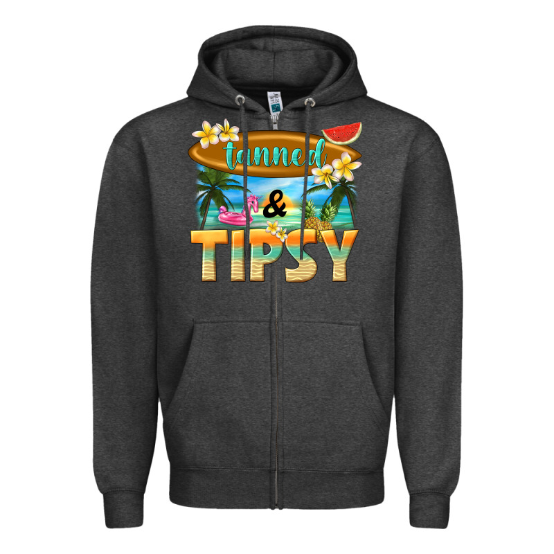 Tanned And Tipsy Zipper Hoodie by texasbilliewilder | Teevron