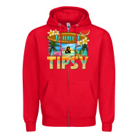 Red tanned and tipsy Zipper Hoodie - texasbilliewilder