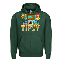 Sports Green tanned and tipsy Zipper Hoodie - texasbilliewilder