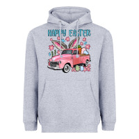Heather Grey Happy Easter truck Heavyweight Hoodie - OliviaCreatesArt