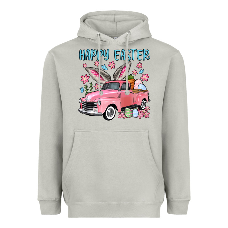 Happy Easter Truck Heavyweight Hoodie by OliviaCreatesArt | Teevron