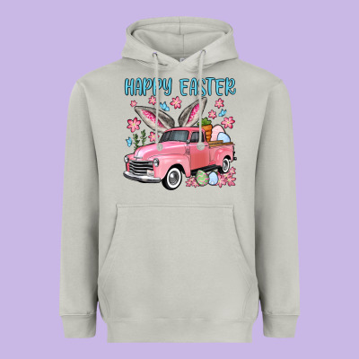 Happy Easter Truck Heavyweight Hoodie Designed By Oliviacreatesart