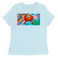 Baby Blue crab license plate Ladies Tee - BarkalooDesign