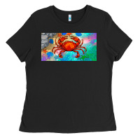 Black crab license plate Ladies Tee - BarkalooDesign