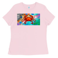 Bubblegum Pink crab license plate Ladies Tee - BarkalooDesign