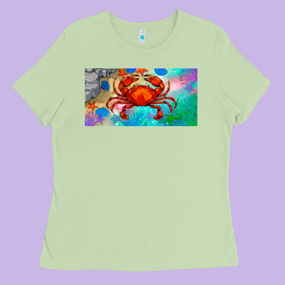 Crab License Plate Ladies Tee Designed By Barkaloodesign
