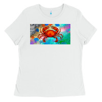 White crab license plate Ladies Tee - BarkalooDesign