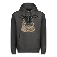 Charcoal Heather Suffolk Sheep Head Premium Hoodie - LillyAllenDesigns