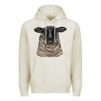 Oatmeal Heather Suffolk Sheep Head Premium Hoodie - LillyAllenDesigns