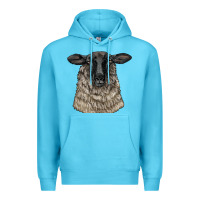 Ocean Blue Suffolk Sheep Head Premium Hoodie - LillyAllenDesigns