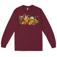 Burgundy floral hustler coffee cups Long Sleeve Tee - texasbilliewilder