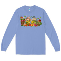 Colony Blue floral hustler coffee cups Long Sleeve Tee - texasbilliewilder