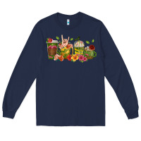 Navy floral hustler coffee cups Long Sleeve Tee - texasbilliewilder