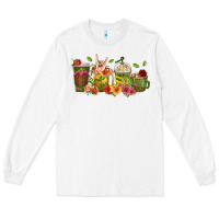 White floral hustler coffee cups Long Sleeve Tee - texasbilliewilder
