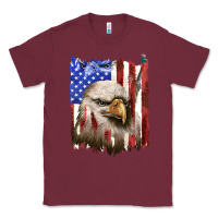 Burgundy usa flag with eagle head Classic Tee - texasbilliewilder