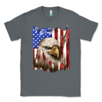 Charcoal Heather usa flag with eagle head Classic Tee - texasbilliewilder