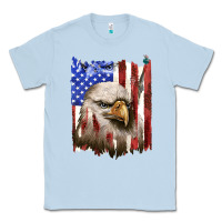 Dusty Blue usa flag with eagle head Classic Tee - texasbilliewilder