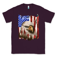 Plum usa flag with eagle head Classic Tee - texasbilliewilder