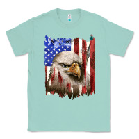 Seafoam usa flag with eagle head Classic Tee - texasbilliewilder
